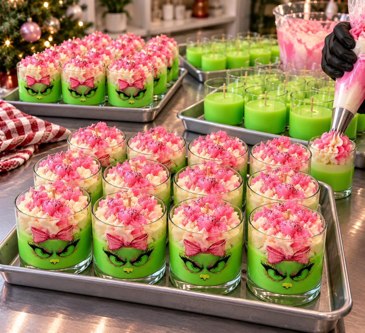 Resting Grinch Face 8 oz Soy Wax Christmas Candle