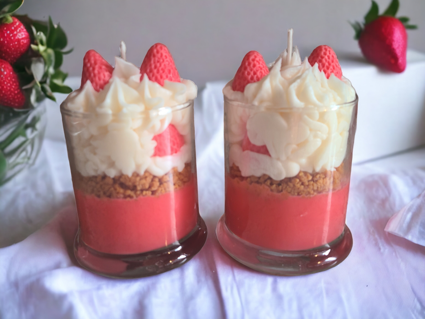 Strawberry Shortcake Specialty Dessert Candle