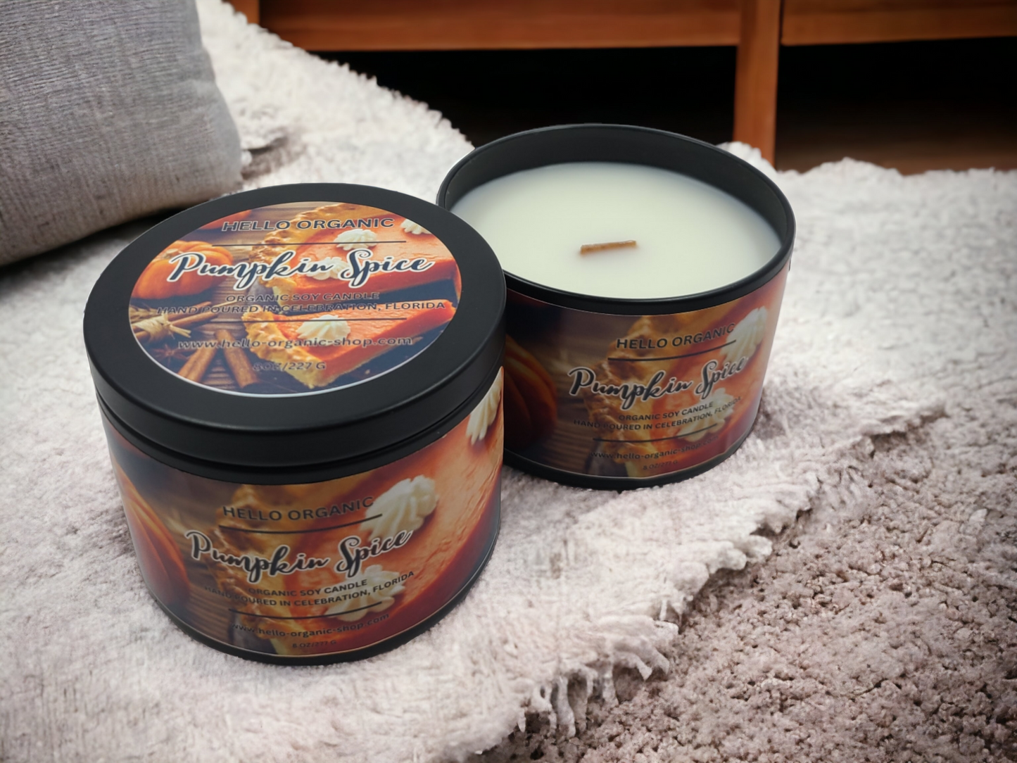 Black Matte Tin Fall & Autumn Scent Soy Wax Candle