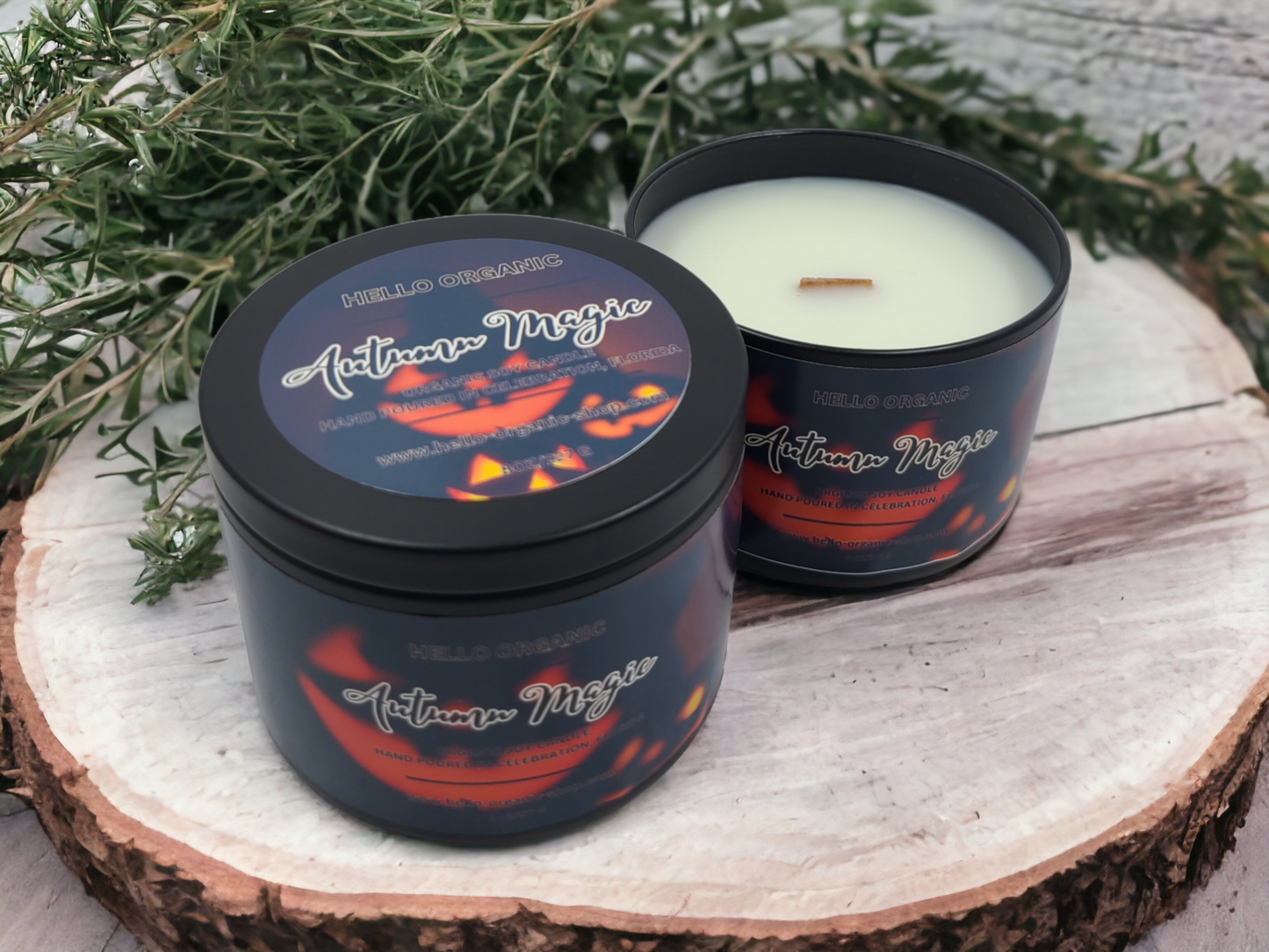 Black Matte Tin Fall & Autumn Scent Soy Wax Candle