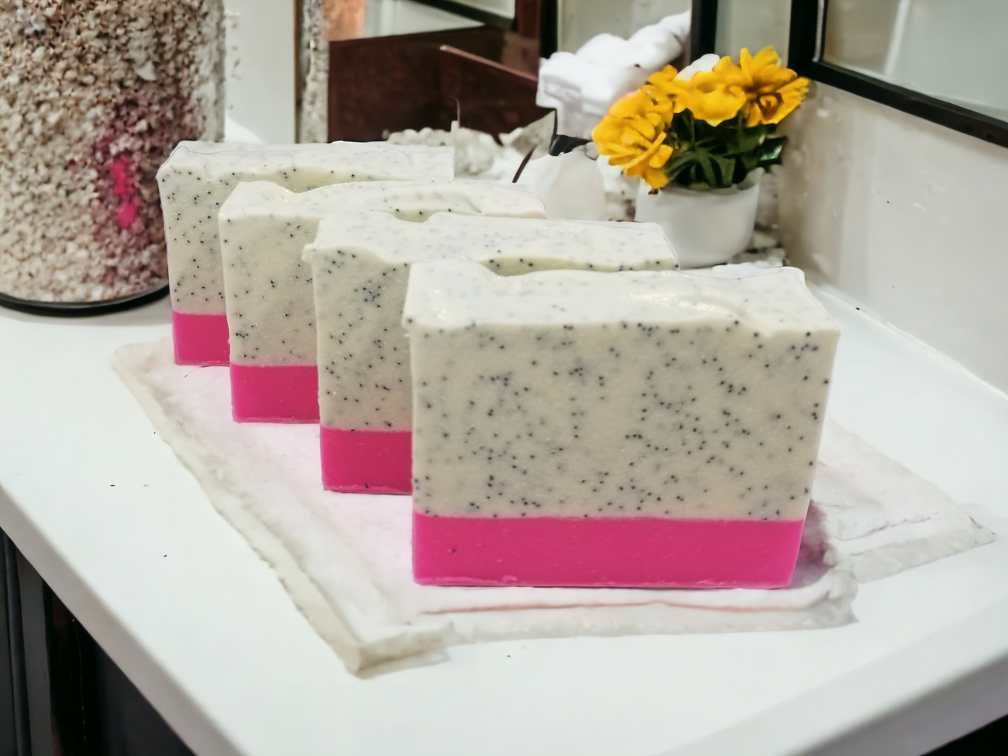 Dragonfruit & Hibiscus Handmade All Natural Exfoliating Soap