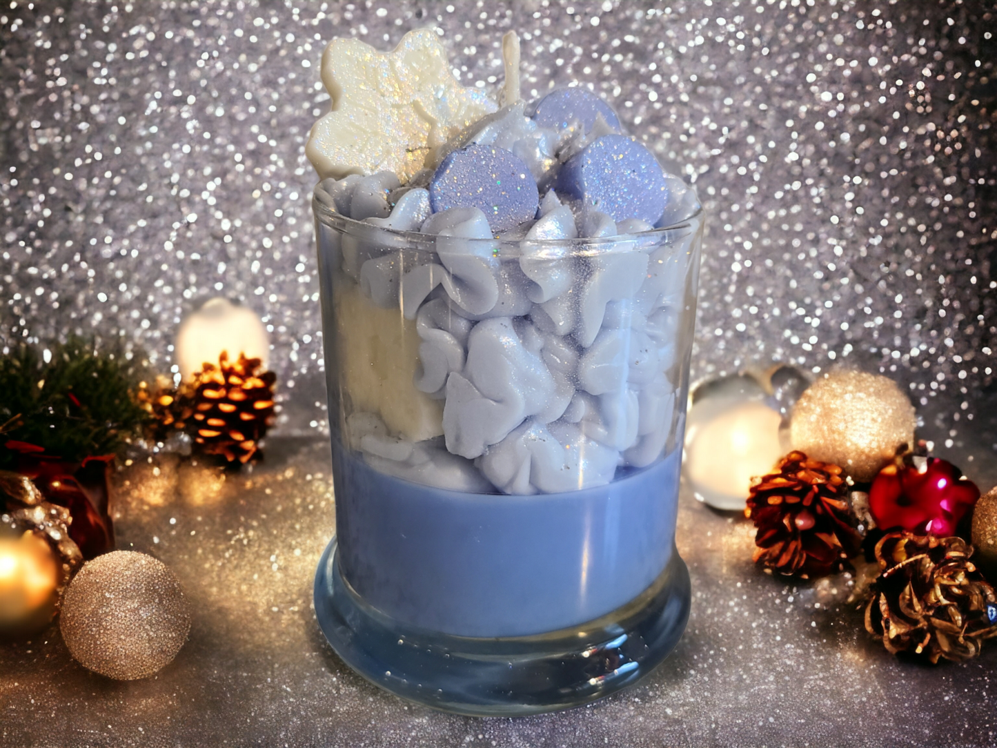 Frosted Snowflake Specialty Frosted Scented Christmas Candle