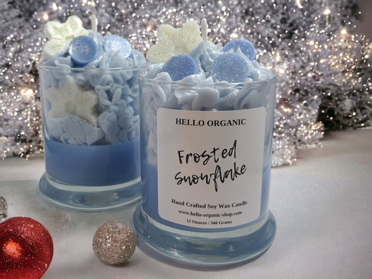 Frosted Snowflake Specialty Frosted Scented Christmas Candle