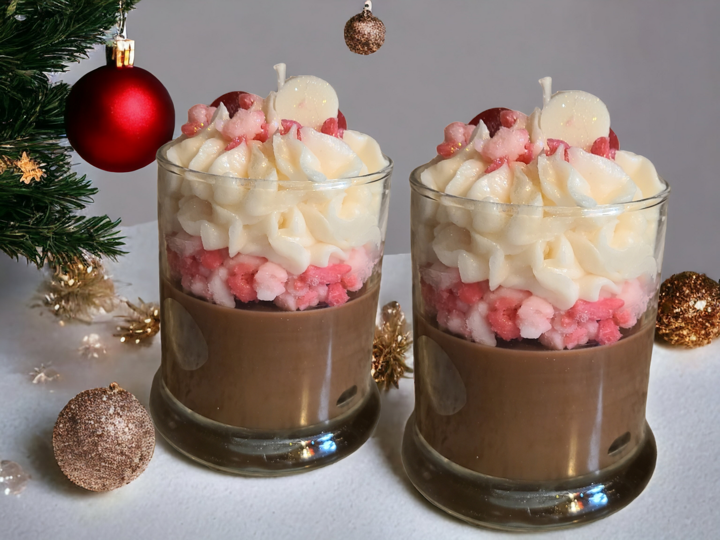 Peppermint Hot Cocoa Specialty Frosted Scented Christmas Candle