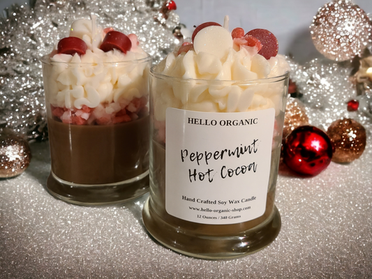 Peppermint Hot Cocoa Specialty Frosted Scented Christmas Candle