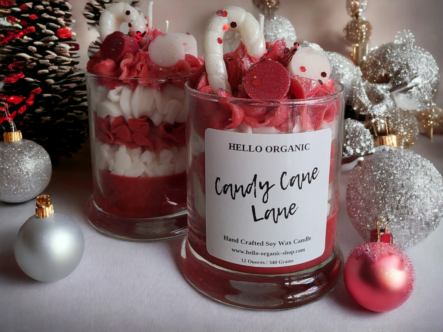 Candy Cane Lane Specialty Frosted Scented Christmas Candle