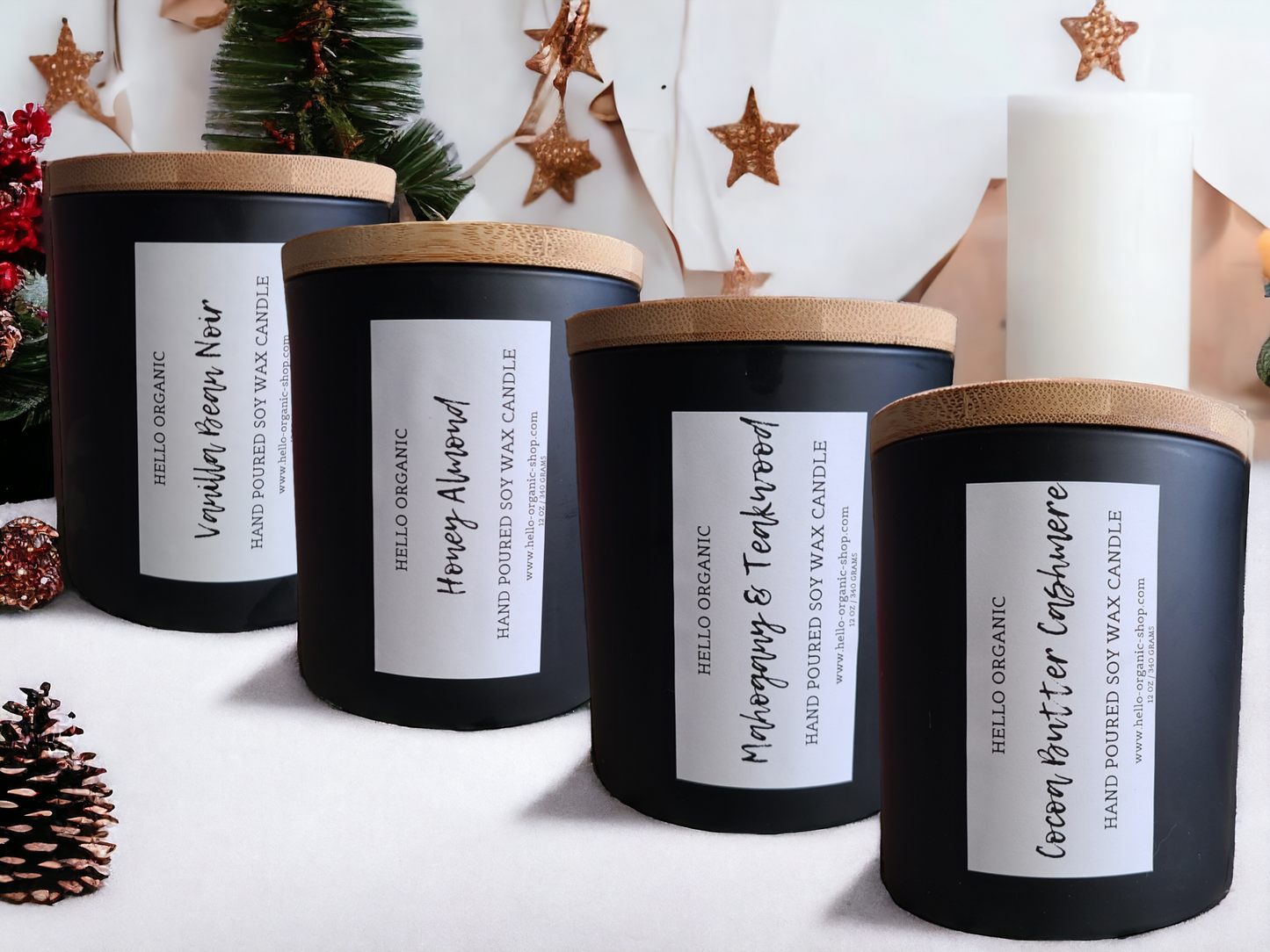 Matte Black & Bamboo Lid Candle Choose from 22 Popular Scents