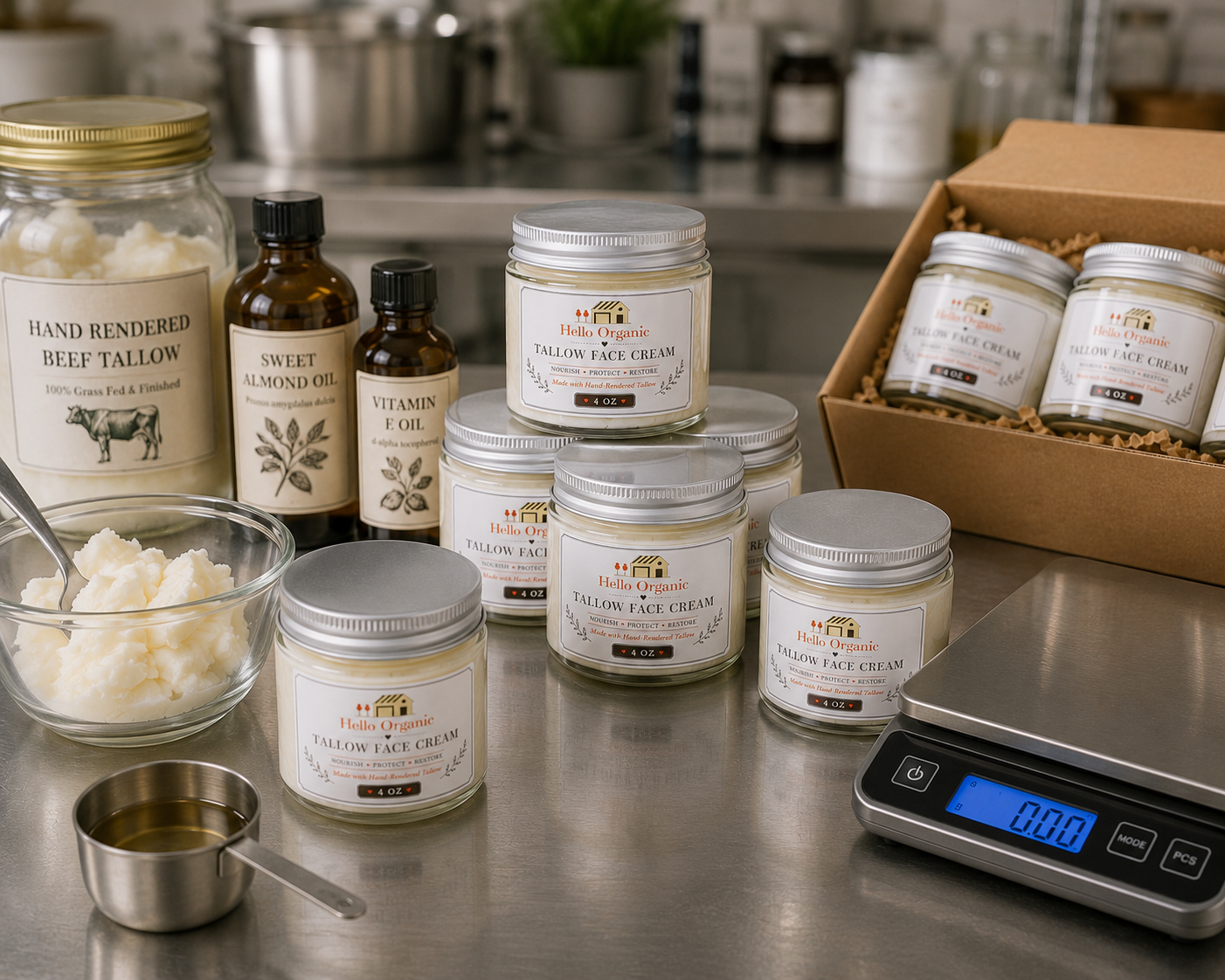 Whipped Tallow Facial Cream Unscented (4oz)