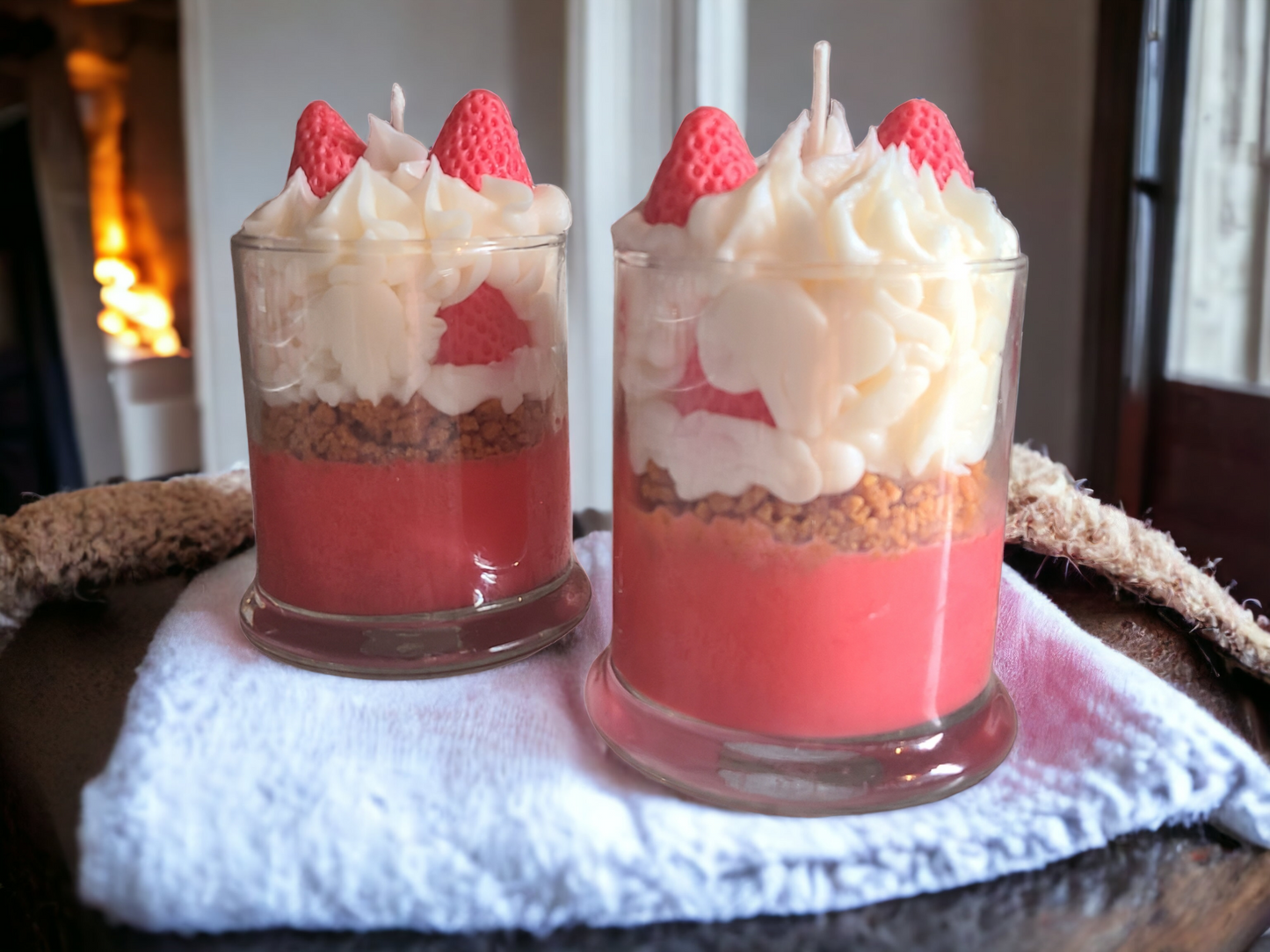 Strawberry Shortcake Specialty Frosted Candle