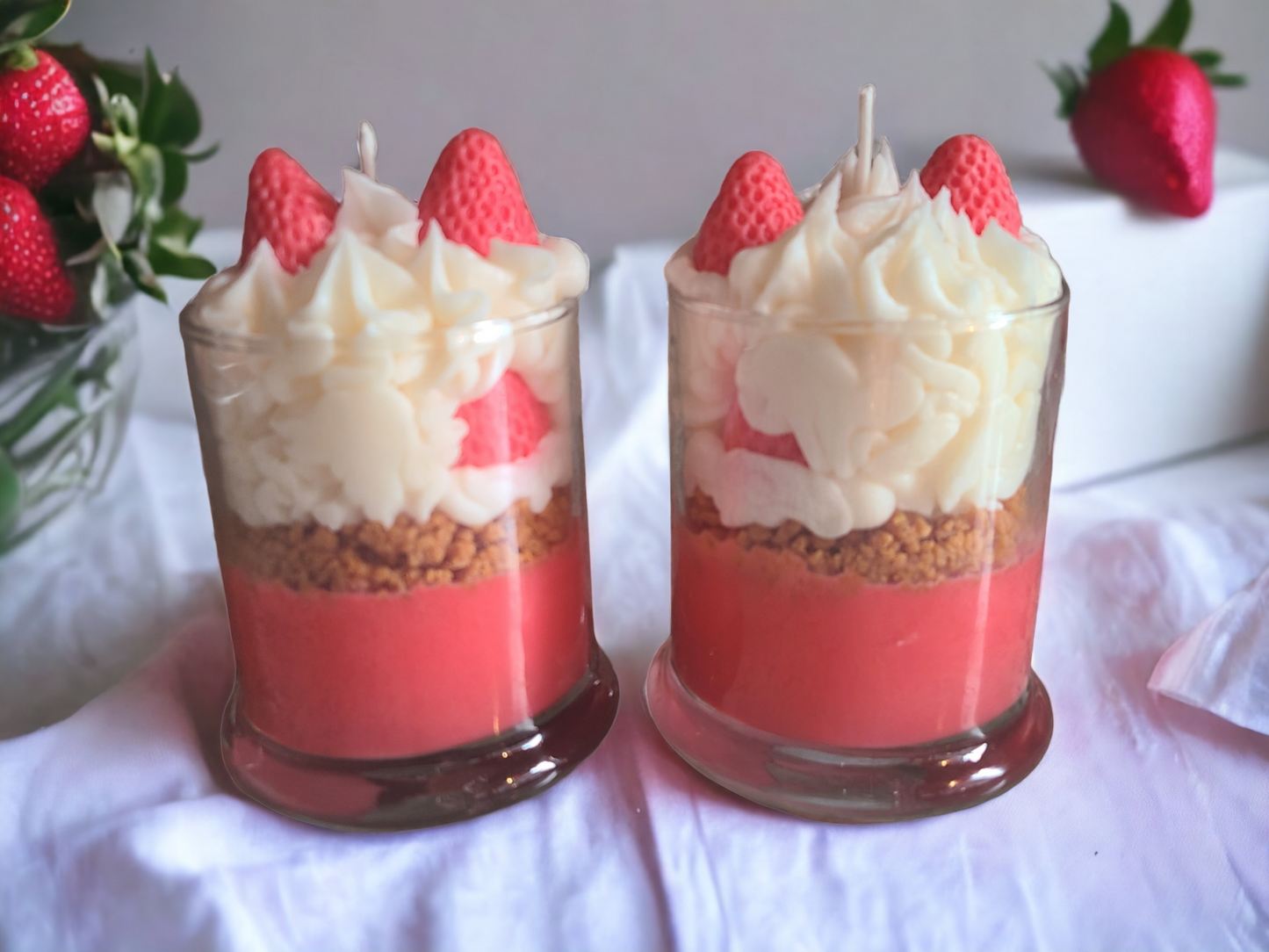 Strawberry Shortcake Specialty Frosted Candle