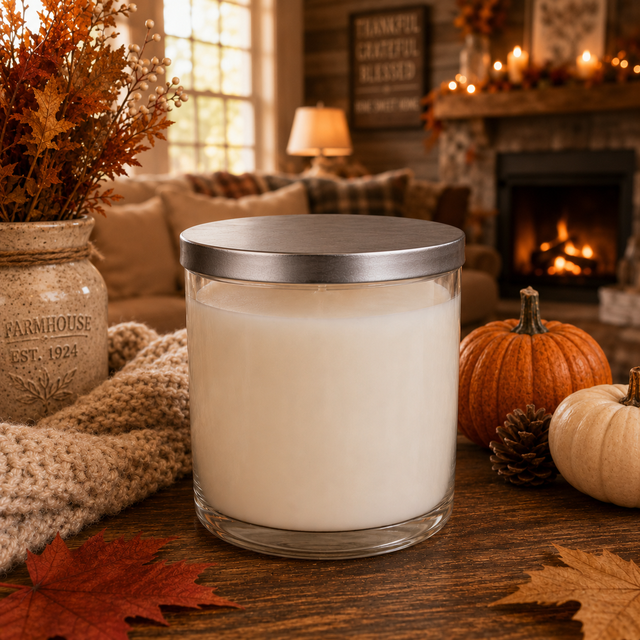 Hello Organic Pumpkin Spice Hand-Poured Non-Toxic Soy Wax Candle – 9 oz
