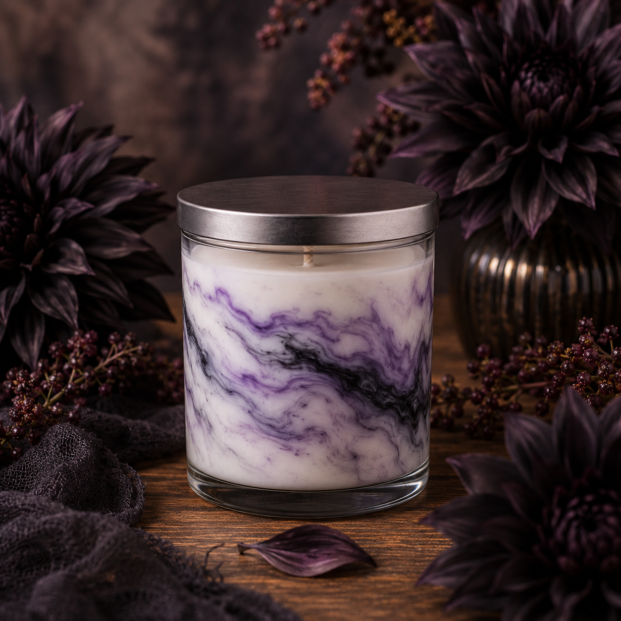 Black Dahlia Hand Poured Non Toxic Candle 9 oz