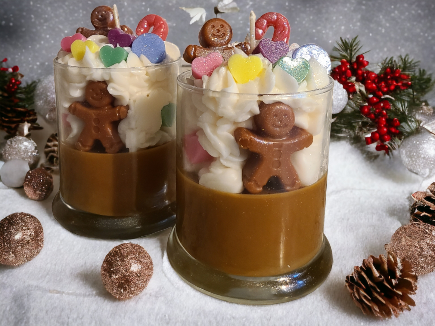 Gingerbread Man Specialty Frosted Scented Christmas Candle