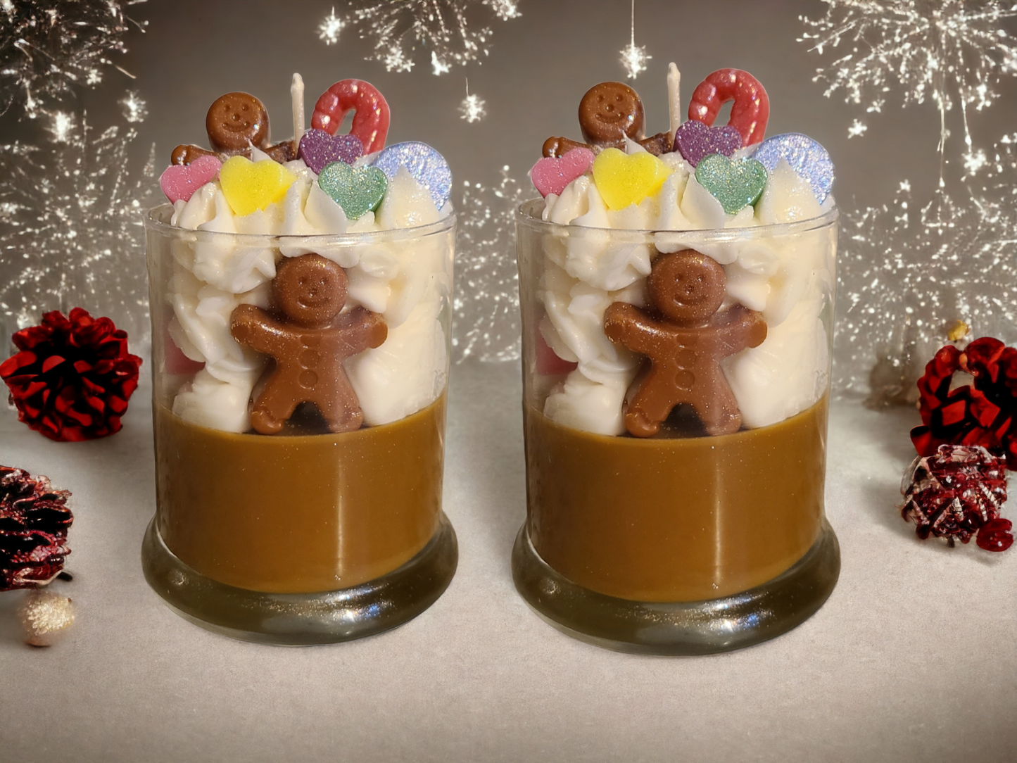 Gingerbread Man Specialty Frosted Scented Christmas Candle