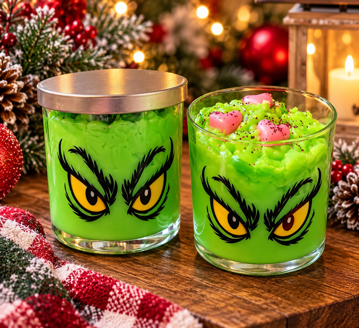 Mean One Grinch 8 oz Soy Wax Decorative Christmas Candle