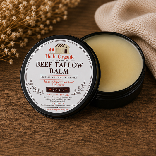 Hello Organic Unscented Beef Tallow Balm (2.4 oz)
