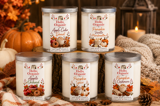Hello Organic COOSE SCENT Fall Scented Hand-Poured Non-Toxic Soy Wax Candle - 9 oz