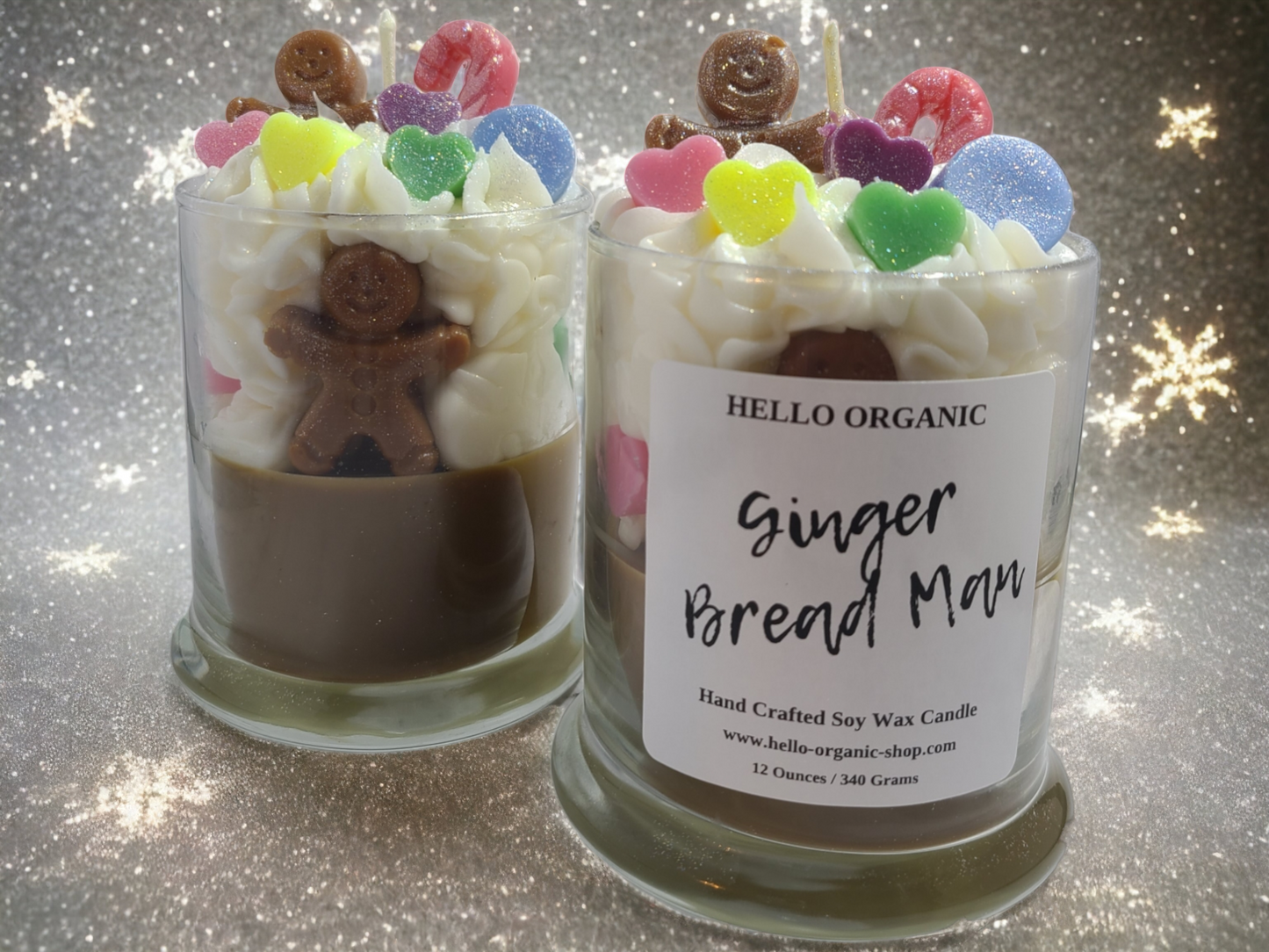 Gingerbread Man Specialty Frosted Scented Christmas Candle