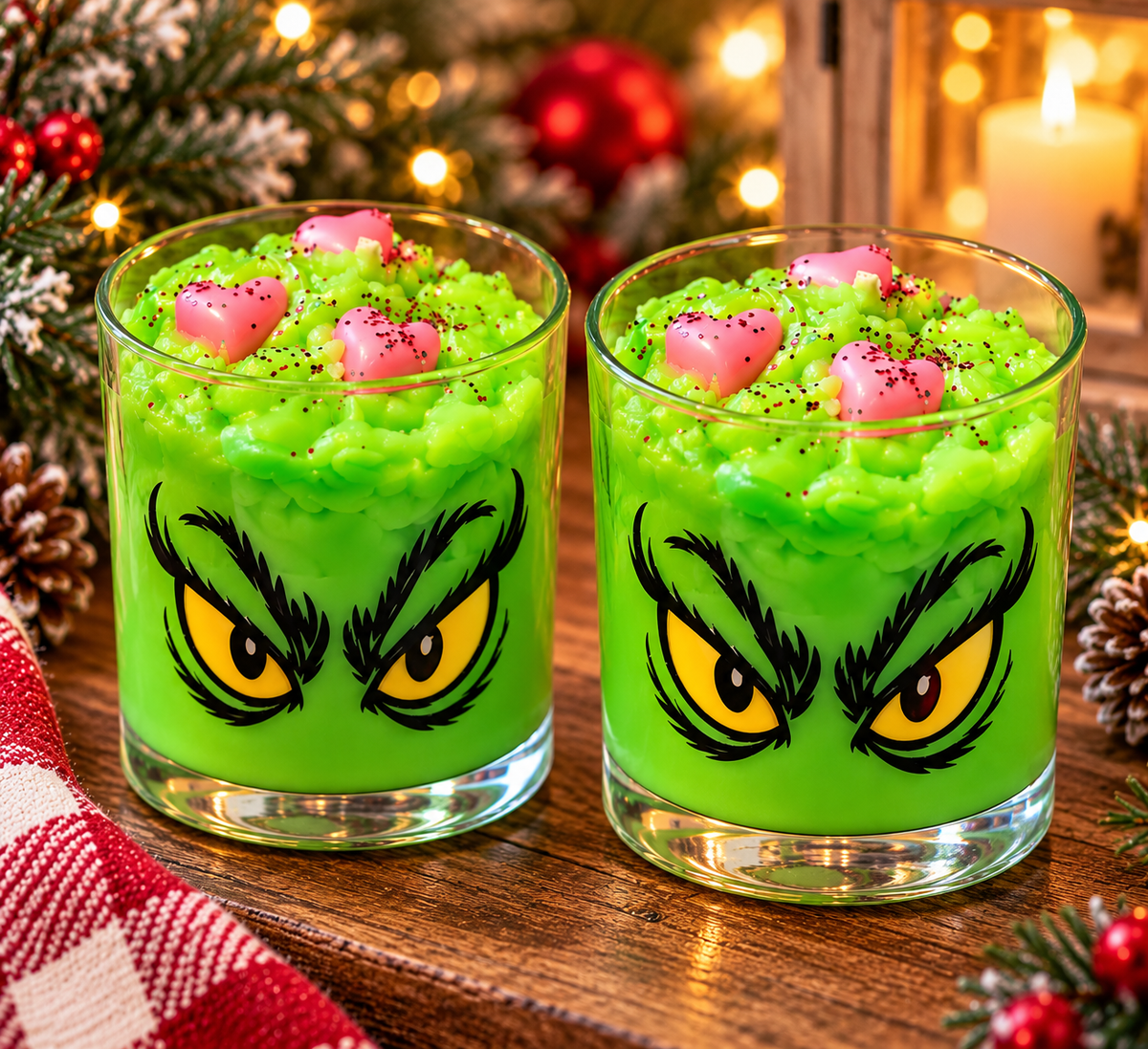 Mean One Grinch 8 oz Soy Wax Decorative Christmas Candle