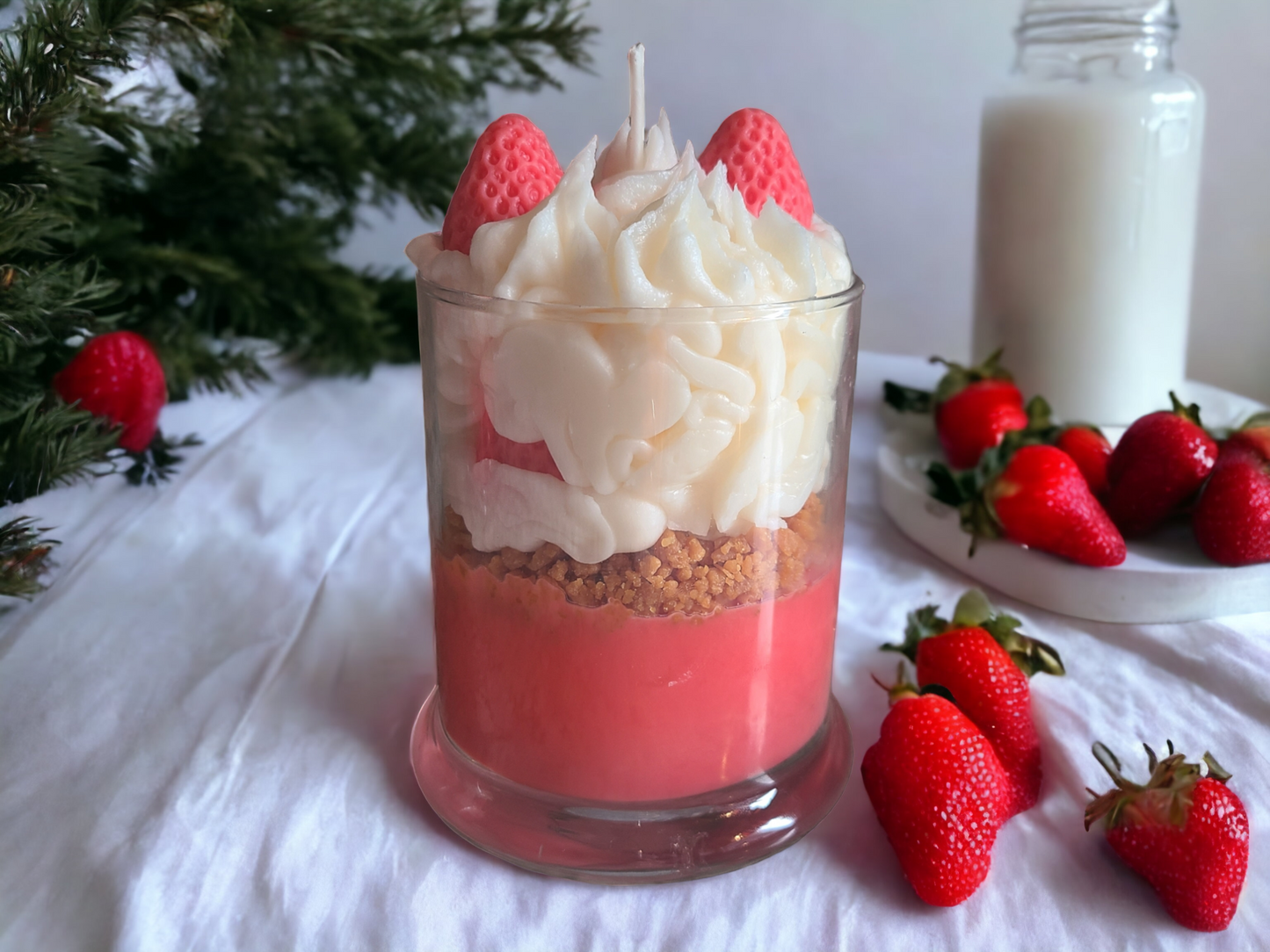 Strawberry Shortcake Specialty Frosted Candle