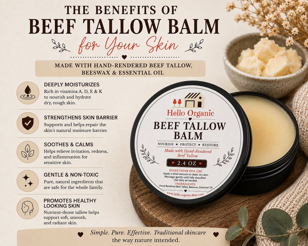 Hello Organic Unscented Beef Tallow Balm (2.4 oz)