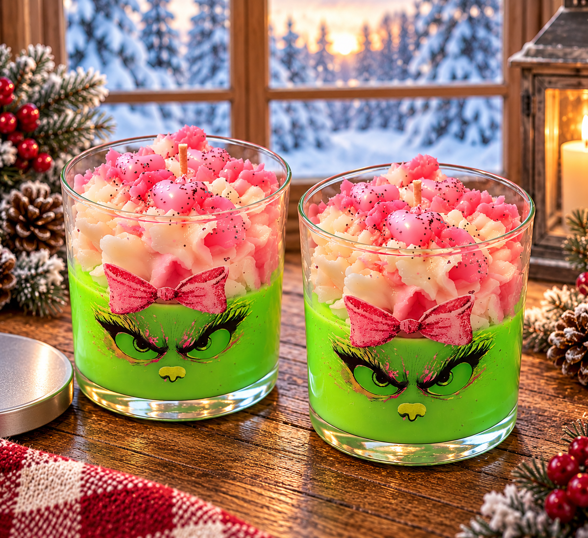 Resting Grinch Face 8 oz Soy Wax Christmas Candle