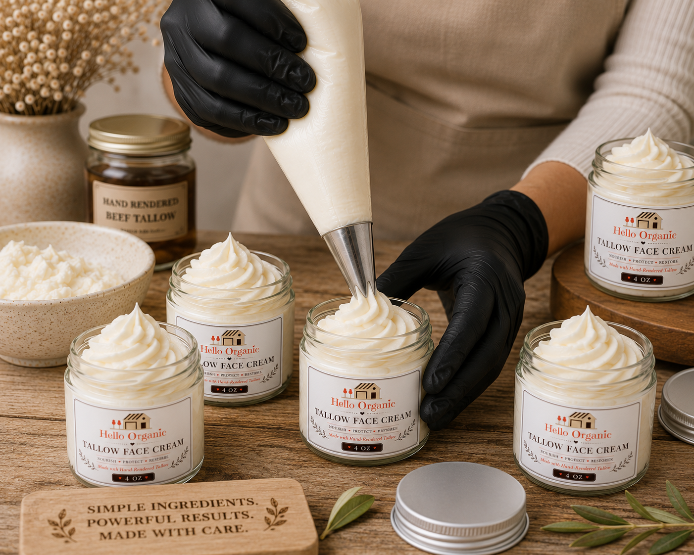 Whipped Tallow Facial Cream Unscented (4oz)