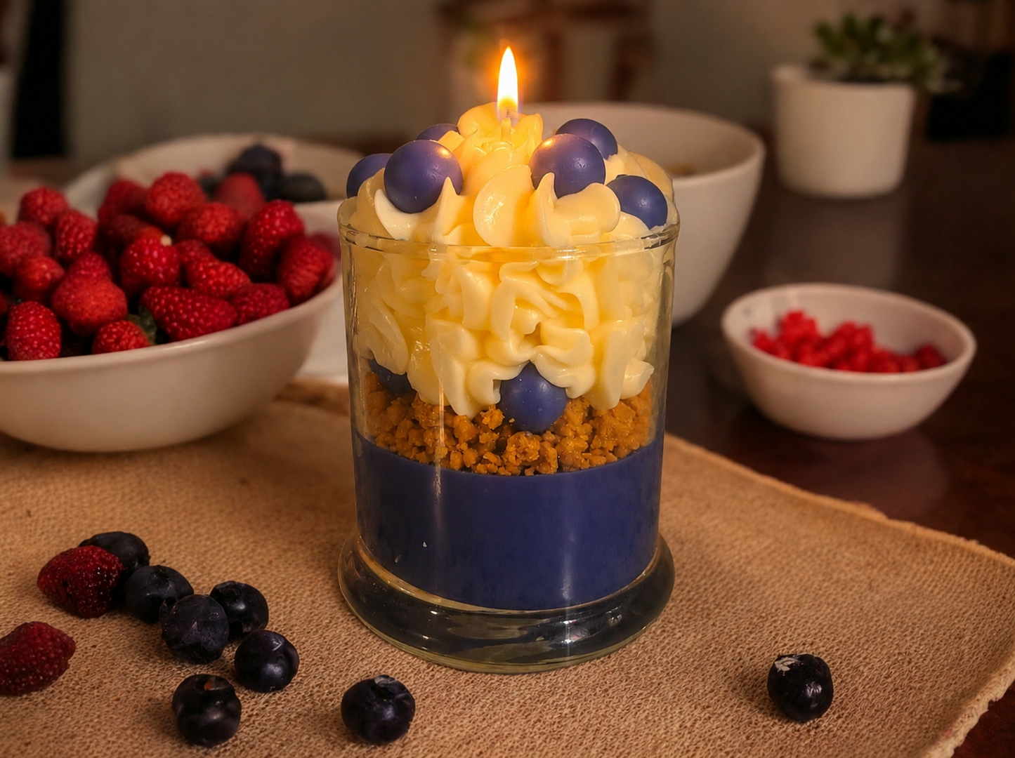 Blueberry Cobbler Specialty Frosted Candle