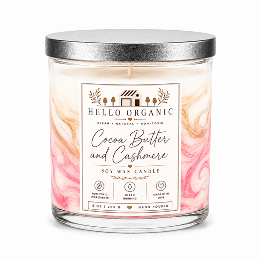 Cocoa Butter & Cashmere Hand Poured Non Toxic Candle 9 oz