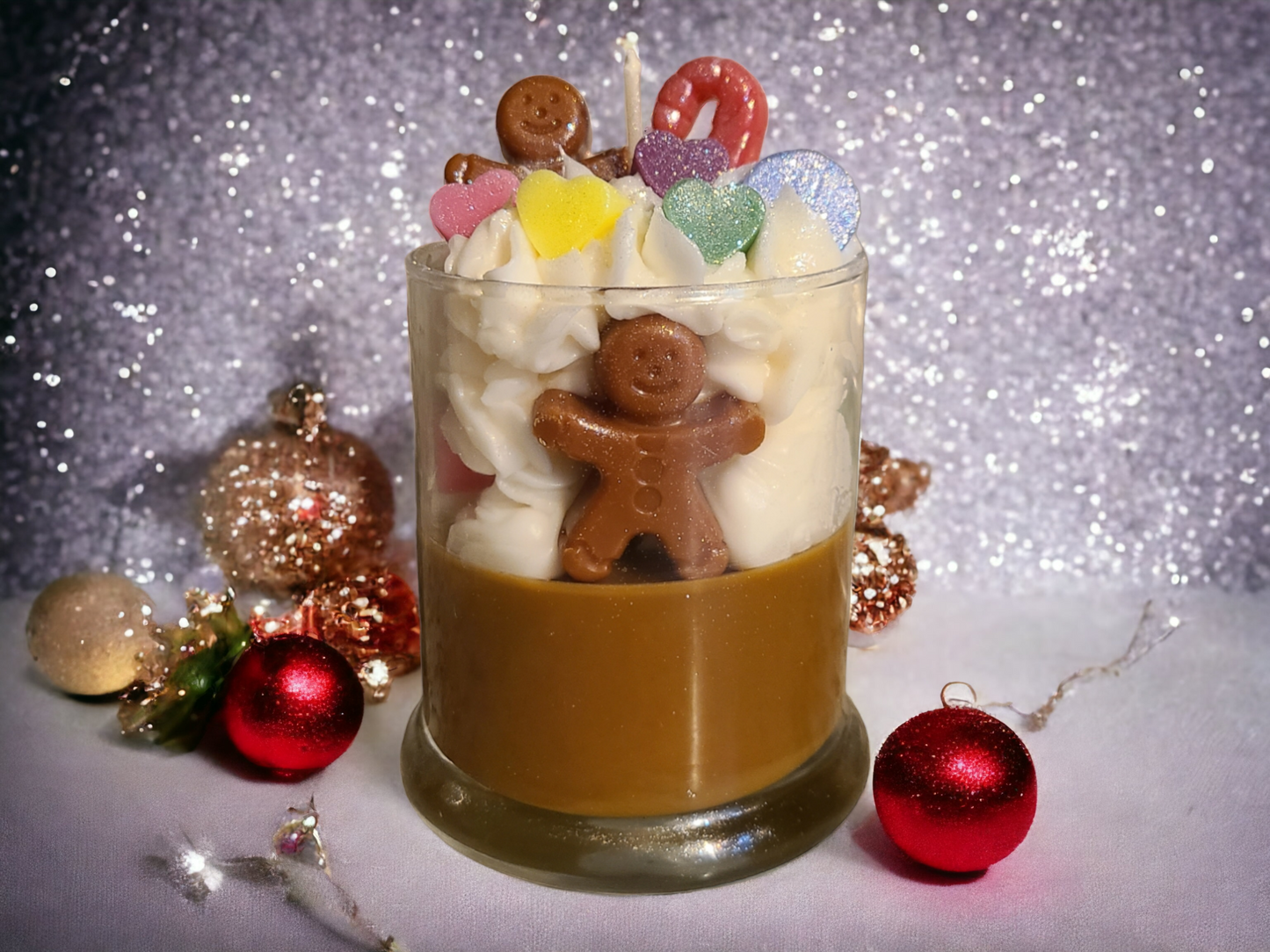 Gingerbread Man Specialty Frosted Scented Christmas Candle