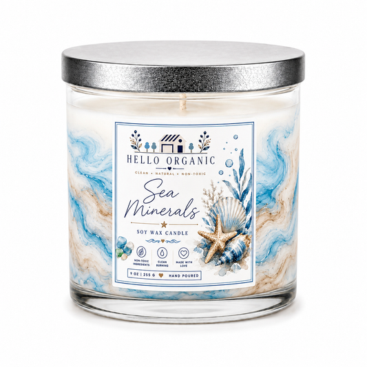 Sea Minerals Hand Poured Non Toxic Candle 9 oz