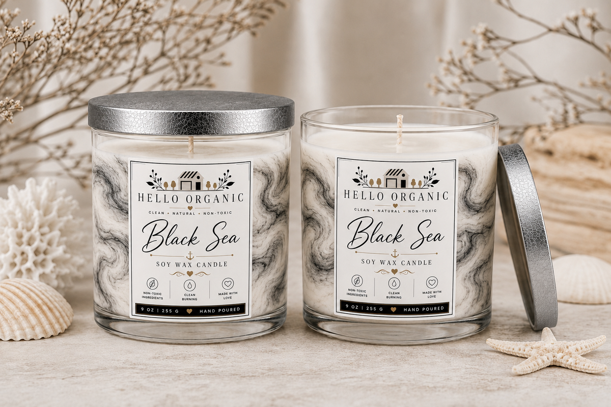 Black Sea Hand Poured Non Toxic Candle 9 oz