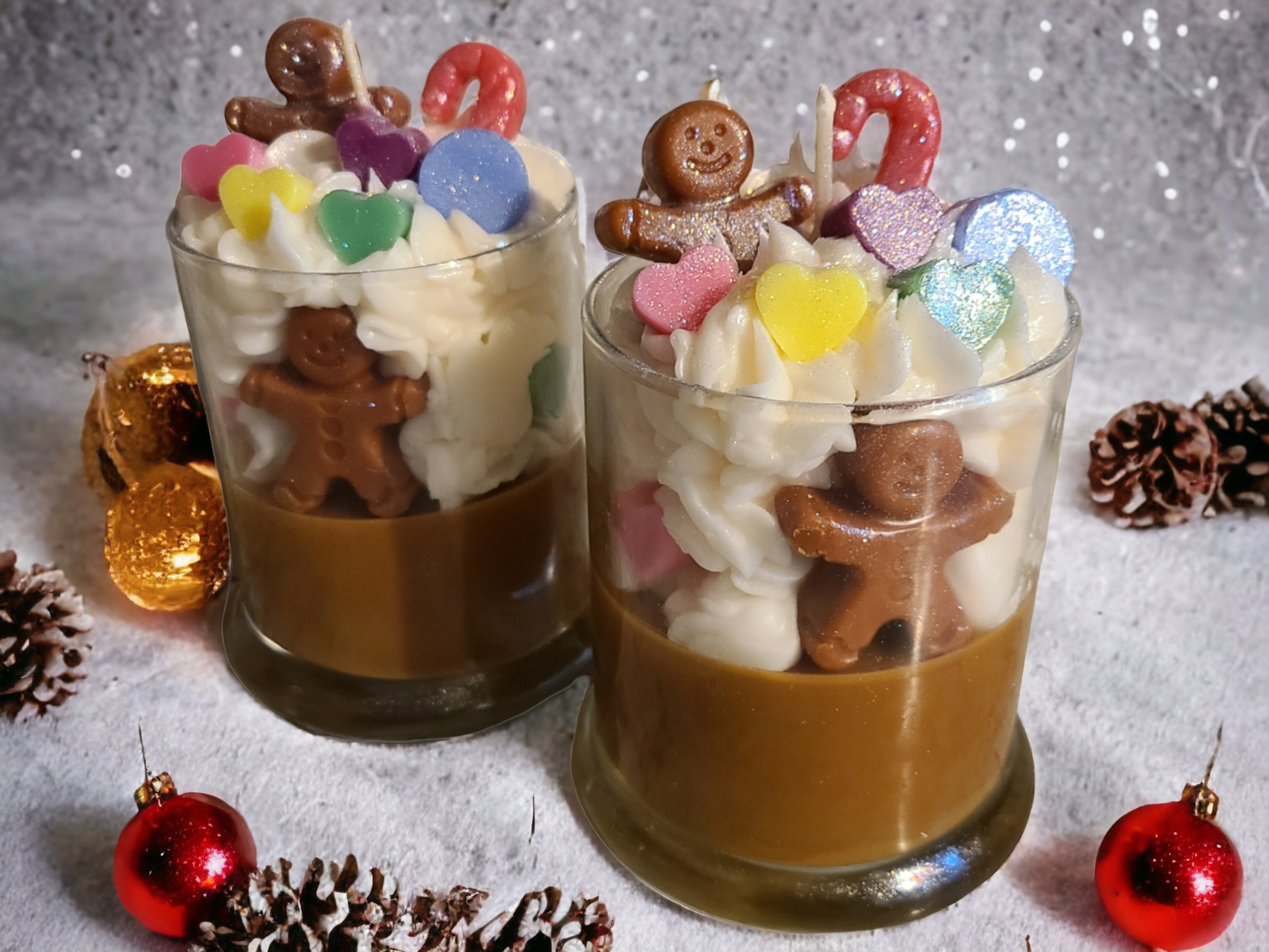 Gingerbread Man Specialty Frosted Scented Christmas Candle