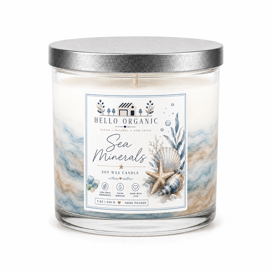 Sea Minerals Hand Poured Non Toxic Candle 9 oz